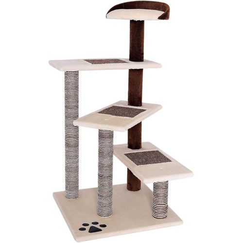 Arbre À Chat Avec 3 Plateformes & Surface De Repos Confortable, Hauteur 100 Cm, Arbre Avec Corde En Sisal & Peluche Douce, Pour Petits & Grands Chats, Soin Parfait Des Griffes, Gris/Gris Clair