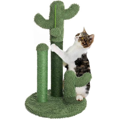 Arbre À Chat Cactus - Le Griffoir Original En Sisal Naturel Avec Balle Pour Tous Les Âges, Chats D'intérieur Et D'extérieur, Chatons Et Adultes (59 Cm Hauter)