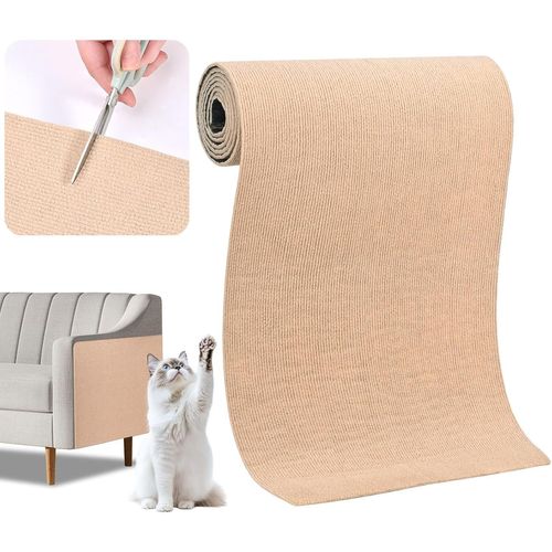 Teppc-Protège-Canapé Pour Chat, Tapis Griffoir Autocollant, Découpé Sur Mesure, 40 X 200 Cm, Protège Les Meubles Du Canapé Des Griffes De Chat, Protège-Griffes De Chat (Kaki)