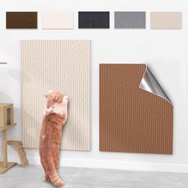 Teppc-Tapis Griffoir Adhésif Pour Chat, Tapis D'escalade, Tapis De Protection Découpable Pour Meubles Mural Et Canapé (Marron Foncé, 40 X 100 Cm)