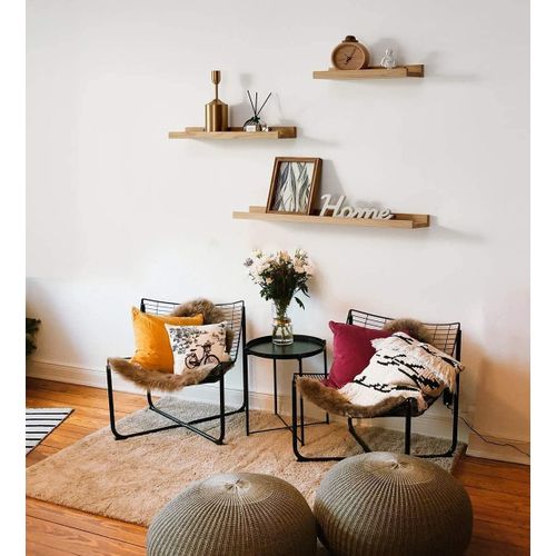 CAUC-Étagère Murale, 30cm Étagère Flottante en Bois de chêne Massif, Rustique Etagere Bois pour Salon, Cuisine, Chambre, Salle de Bain