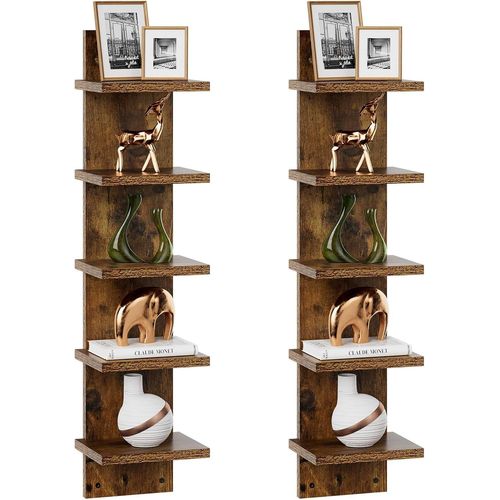 Étagère Verticale À 5 Niveaux, Étagère Murale Flottante, Étagère Murale Décorative Verticale Pour La Maison, La Chambre, Le Bureau Wbc009b