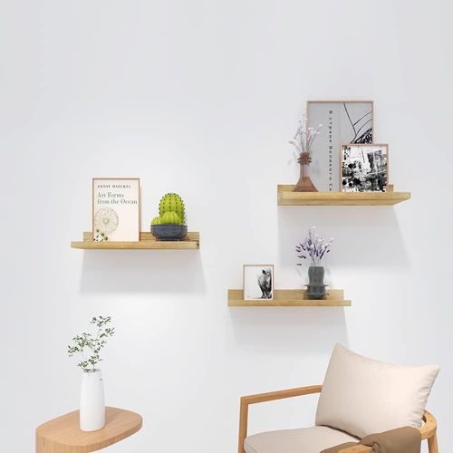 Étagères Murales, Etagères Flottantes En Bois Tablette Murale Avec Grille Métallique Noir Pour Salon Chambre Bureau Salle De Bains Et Cuisine, 40cm