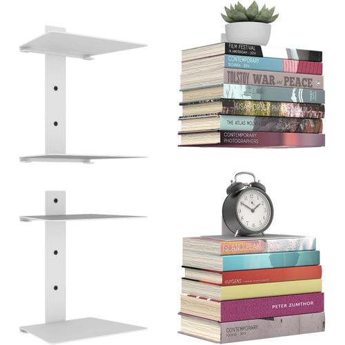 SUBZONAL-tagères Invisibles Livre, 4 Étagères Verticales Livre, Etagere Murale Livre Invisible, Etagere Flottante Livre pour la Décoration de la Chambre, Rénovation de Bureau à Domicile, Lot de 2, Bl