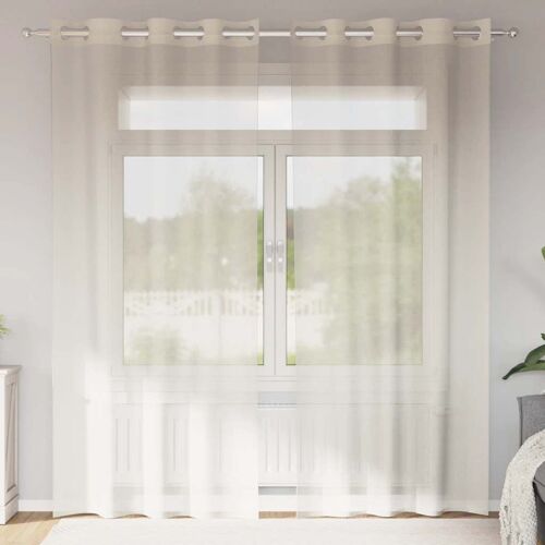 Vidaxl Rideaux En Voile Avec ?illets 2 Pcs Crème 140x225 Cm