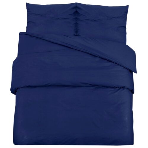 Vidaxl Ensemble De Housse De Couette Bleu Marine 200x200 Cm Coton
