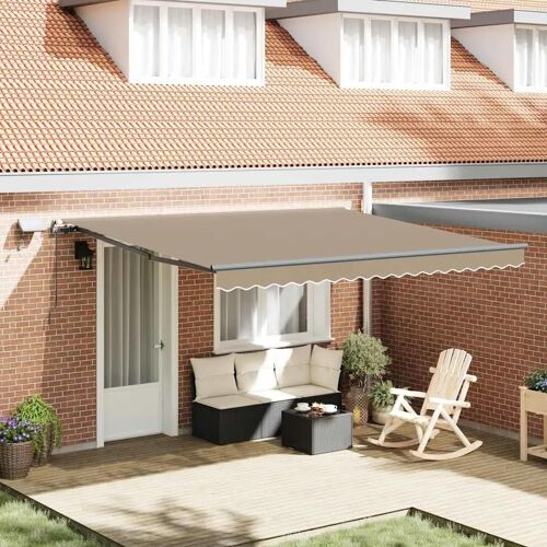 Vidaxl Auvent Rétractable Beige 400 × 300 Cm Tissu