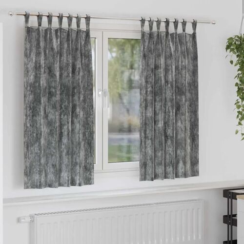 Vidaxl Rideau Avec Des Rideaux 2 Pcs Gris 175 X 140 Cm Velours