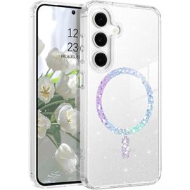 Magnétique Coque Pour Samsung S25 Plus Paillettes, Compatible Avec Magsafe, Brillante Etui Téléphone Pour Samsung Galaxy S25+ 6,7"" Case Antidérapante Housse Glitter, Transparente[MAG5295284]