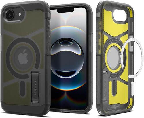 Coque pour iPhone 16e, Tough Armor (AI) MagFit, [Inspiré par l'IA] - Frost Noir