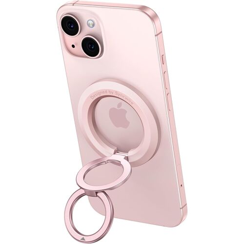 SJZG-Anneau De Support Magnétique Pour Téléphone Portable, Support De Téléphone Portable, Support De Téléphone Réglable Pour Magsafe, Compatible Avec Iphone 16/15/14/13/12 Etc. - Rose