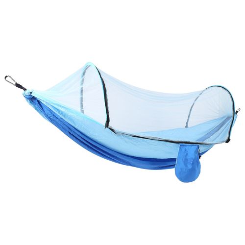 Hamac Anti-Renversement De Moustiquaire En Tissu De Parachute Suspendu à Jambe De Force Automatique ExtéRieure (Bleu Saphir Bleu Clair)