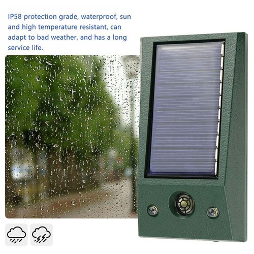 RéPulsif à Ultrasons Pour Animaux RéPulsif à Rongeurs à éNergie Solaire Avec LumièRe Led Clignotante Repousser Rat Mouffette éCureuil Cerf Raton Laveur Renard Sanglier