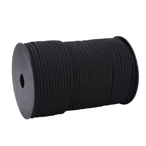 Paracorde RéFléChissante 550, Cordon De Parachute, Cordon à 9 Brins, 100m (Noir)