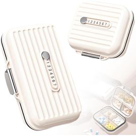 2 Pièces Pilulier Portable Voyage(Grand Et Petit-White) Boite Medicaments Voyage¿Travel Pill Organizer,Valise Medicaments Voyage Pour Le Voyage Et L'usage Quotidien,Etc.