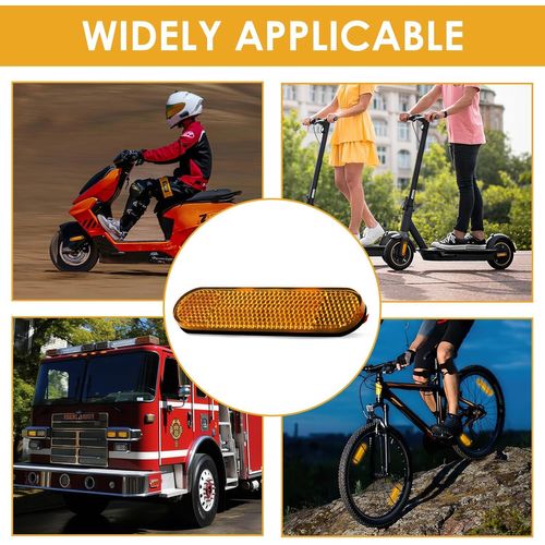 Subzonal-4 Pièces Catadioptre Homologué E4 100 X 24 X 8mm Pour Moto Et Vélo - Réflecteur De Sécurité Rectangle Arrière Pour Plaque - Compatible Scooter Cyclomoteur