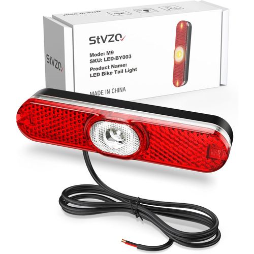 Asfasfq-Syachi Feu Arriere Vélo Electrique, Feu Arrière De Vélo Led Pour Porte-Bagages, Feu Vélo Led Est Autorisé Par La Stvzo, Avec Fonction Feu De Stop, 6-58v,0.5w, Convient Pour Avec Trou De 50mm-