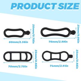 Asfasfq-12 Pièces Bande De Silicone Pour Vélo, Anneaux En Caoutchouc Extensibles, Support Élastique Pour Lampe De Poche Led, Bande De Fixation Pour Guidon (Noir)