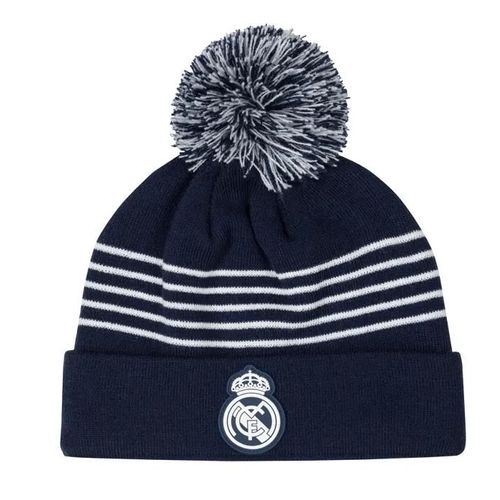 Taille Unique - Bonnet Pompon Supporter Real - Collection Officielle Real Madrid - Football - Taille Homme