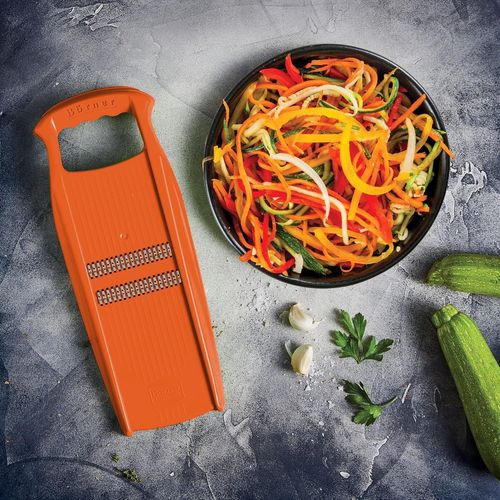Roko Powerline Vegetable Slicer Gift Set (3 Pieces)-Fine Grater For Fruits & Vegetables + Fruit Holder + Universal Peeler-Kitchen Mandolin Set-Colour: Orange