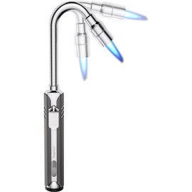 Briquet Allume Gaz Rechargeable Briquet Long Allume Feu Coupe-Vent Briquet Tempête Recharge Gaz Briquet Allume Bougie Avec Cou Flexible Allume Charbon Pour Cheminee Barbecue Exteri[Kit6506468]