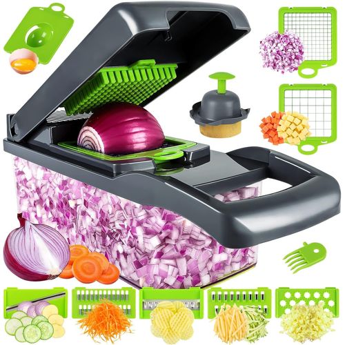 Mandoline Cuisine Coupe Legumes Multifonctions 15 En 1 Coupe Légumes Manuel Avec Séparateur D'?Uf Trancheuse Decoupe Legumes Decoupe Legumes Trancheuse Concombre Oignons Tomates[Pou8807872]