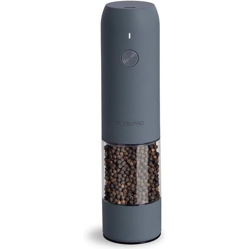 Moulin À Poivre Électrique, Rechargeable Par Usb, Moulin À Sel Et Poivre Automatique, Avec Réglage De La Grosseur, Lumière Led, Rechargeable, Accessoire De Cuisine (1 Pièce, Bleu-G[CHU10500313]
