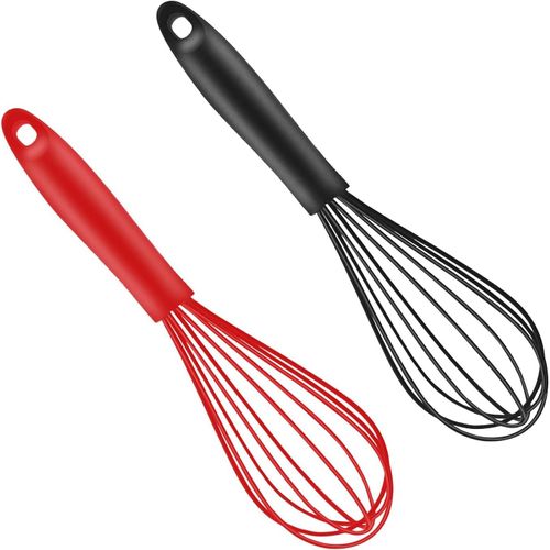 ERYI-Lot De 2 Mixeurs De Cuisine, En Silicone, 27 Cm, Petit Mélangeur À Ballon, Batteur À Lait, Mélangeur, Ustensiles De Cuisine Et Accessoires De Cuisson Pour Mélanger, Battre, Mousser Et Remuer