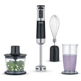 SUBZONAL-Ensemble mixeur Plongeant 600 W, Mixeur Multifonction avec de Nombreux Accessoires, Mixeur-Plongeur, Batteur, mélangeur et Hachoir, INOX/Noir, SM3772