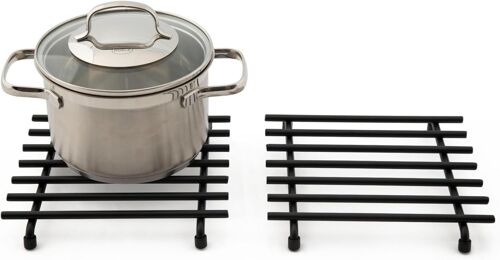 Subzonal-Dessous De Plat ¿ Lot De 2 - Résistant À La Chaleur ¿ Protection Du Plan De Travail Dans La Cuisine ¿ Carré ¿ Noir