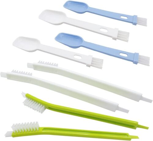 Loranka-Set De Brosses De Nettoyage-4 Pièces Brosse À Long Manche+4 Pièces 2 En 1 Brosse Pour Cuillère À Café,Pour Nettoyage De Vaisselle, Plateaux, Casseroles