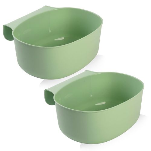 Teppd-2x Poubelle Plan De Travail - Poubelle A Suspendre - Poubelle Table A Langer Bebe - Bac Plastique Poubelle Cuisine 26 X 17 X 12 Cm - Corbeilles Table Ã Langer Vert