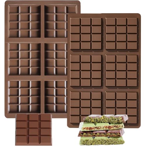 2 Moule Tablette Chocolat Dubai, Moule Silicone Tablette De Chocolat Pour Faire Des Gaufres, De La Gelée, Des Bonbons, Des Glaces, Du Pudding, Du Savon, Des Bougies, Des Accessoire[APP8811702]