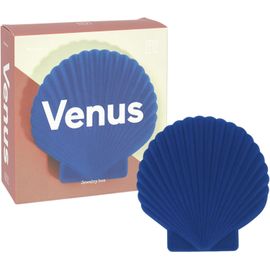 Boîte À Bijoux Pour Femme - Organisateur De Bijoux - Design En Forme De Coquillage - Élégant Et Pratique - Revêtement En Velours - Couleur Bleu Marine 12,6X12,8X5 Cm[APP8812070]