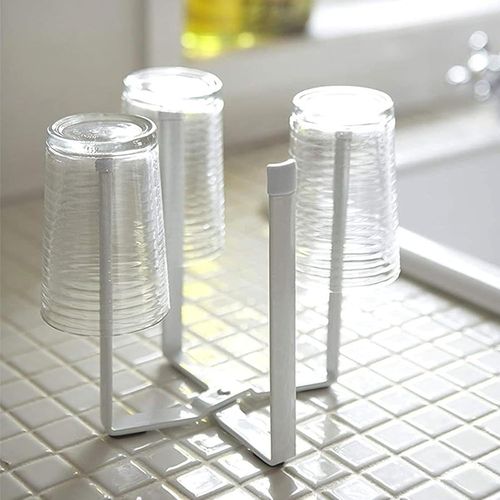 Egouttoir Biberon Pliable En Métal - Arbre À Séchage Multifonction Avec Porte Égouttoir Pour Bouteilles Et Accessoires-Blanc.[Kit6510531]