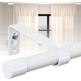 Tringle à Rideaux Extensible 76-170cm - Blanc Mat, Acier Inoxydable Pour Chambre/salon