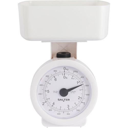 Kalanka-Balance Analogique De Cuisine Mécanique Avec Bol, Capacité 3kg, Mini Pèse Aliments Avec Affichage Aiguille, Poids Précis Au Gramme , Facile À Lire, Design Peu Encombrant, Sans Pile, Blanc