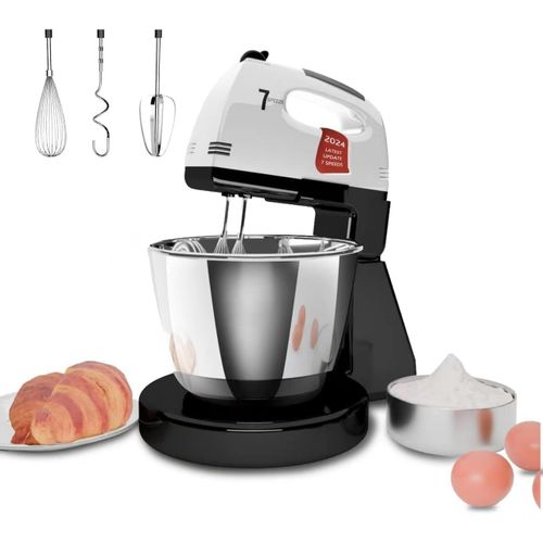 Batteurs Sur Socle, 7 Vitesses Avec Bol En Acier Inoxydable 3Qt, Batteur Sur Socle Et À Main Avec Crochet Pétrisseur, Fouet, Batteur Mélangeur Pour La Cuisson (Fg2)[APP8808502]