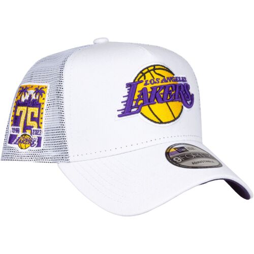 New Era A-Frame Trucker Cap - 75th Los Angeles Lakers Blanc