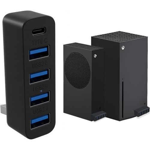 Hub Usb 5 Ports Pour Xbox Series X/S, Adaptateur D'extension Haute Vitesse Pour Xbox Series S/X Accessoires, Avec 4 Ports Usb 2.0 + 1 Port De Type C