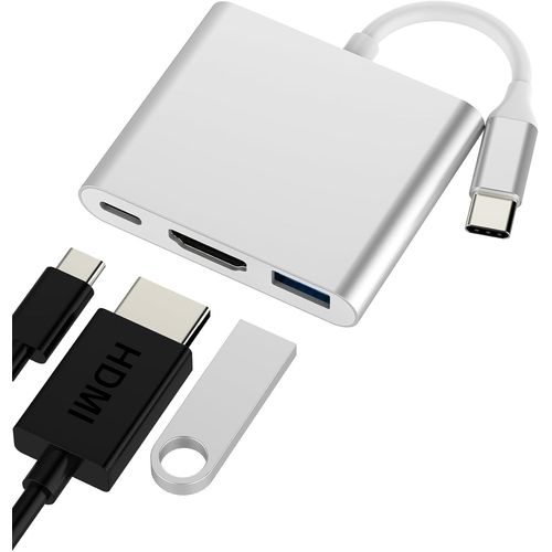 Loc-Adaptateur Usb C Hdmi Usb 3.0 Pour Iphone 16 15 Macbook Pour Ipad Compatible Pour Samsung Tv Type-C Pc Hub Dock Accessoires Pour Apple Displayport Thunderbolt Ecran Cable Convertisseur Multiport