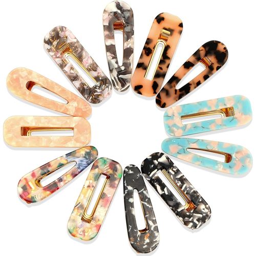 Lbgwp60-Lot De 12 Barrettes À Cheveux En Résine Acrylique Pour Femme