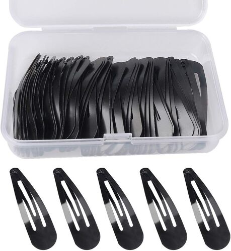 Lot De 50 Barrettes À Cheveux Pour Fille - 5 Cm - En Métal - Mini Pinces À Cheveux - Pour Enfants Et Filles - Noir 