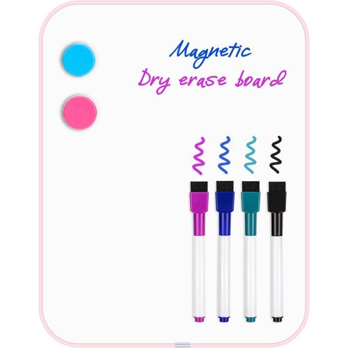 Lbgwp60-Petit Tableau Blanc Effaçable À Sec, 21,6 X 27,9 Cm, Mini Tableau Blanc Magnétique Pour Mur, Réfrigérateur, Casier, Enfants, Étudiants, Rose