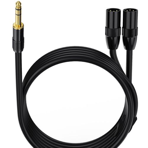 ASFASFq-Câble de raccordement équilibré TRS vers XLR 6,35 mm vers XLR mâle vers XLR mâle 6,35 mm mâle pour station de radio, systèmes de haut-parleurs, éclairage de scène (0,5 m)