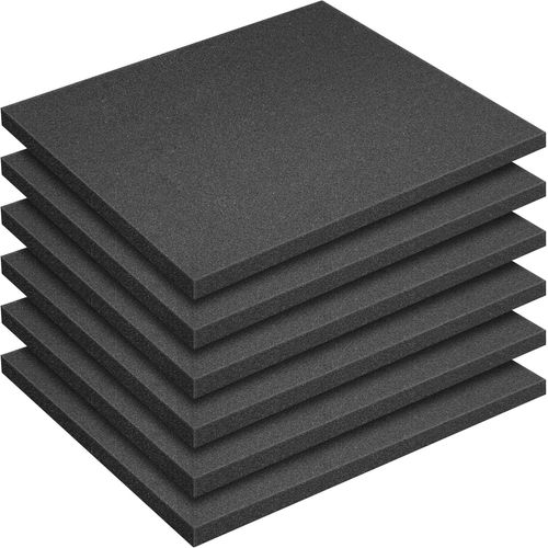YEMAESRE-Lot De 6 Feuilles De Mousse De Polyuréthane - 40 X 30 X 2,5 Cm - Inserts En Mousse Découpables Pour Boîte À Outils, Étuis D'Appareil Photo, Étuis De Transport