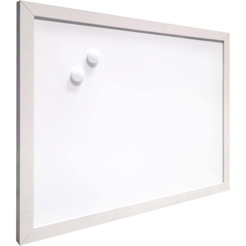 Lbgwp60-Tableau Blanc Magnétique Mural Avec Cadre En Bois Blanc, Tableau Blanc Effaçable À Sec Avec Deux Aimants Pour Accrocher Des Notes Et Des Photos (40 X 30 Cm)