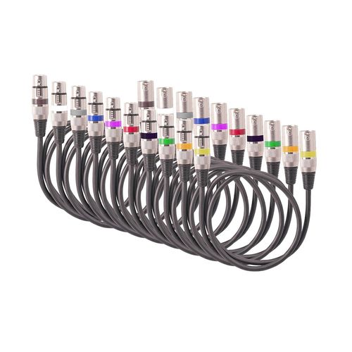 ASFASFq-summina Câble XLR mâle à femelle Câble XLR 3 broches 10 pièces 1,5 M/5 pieds XLR câble DMX câble d'éclairage de scène 3 broches XLR mâle à femelle prise noir PVC Jack câble micro câbles XLR b