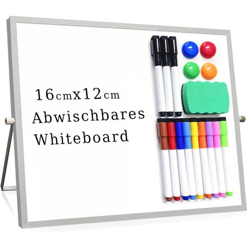 Lbgwp60-Mini Tableau Blanc Magnétique Avec Support - Pour Bureau, École, Maison - 40 X 30 Cm