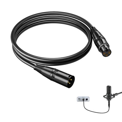 ASFASFq-Eiaigky Câble microphone XLR mâle vers femelle 3 broches sans bruit flexible compatible avec microphones, mixeurs sonores, amplificateurs, haut-parleurs, systèmes de sonorisation